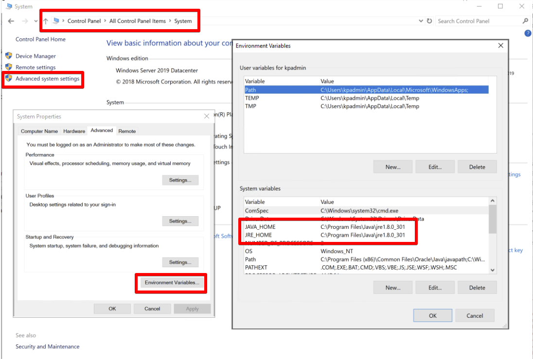 Windows IIS JAVA_HOME