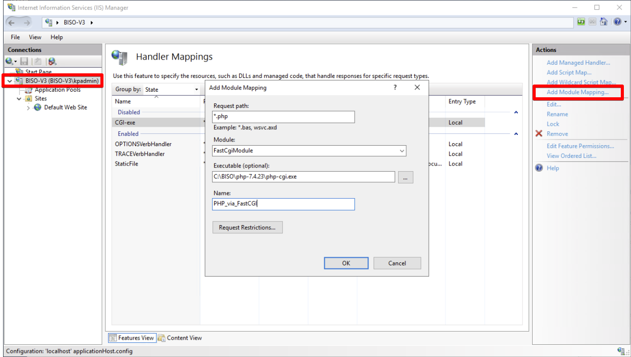 Windows IIS Modulmapping