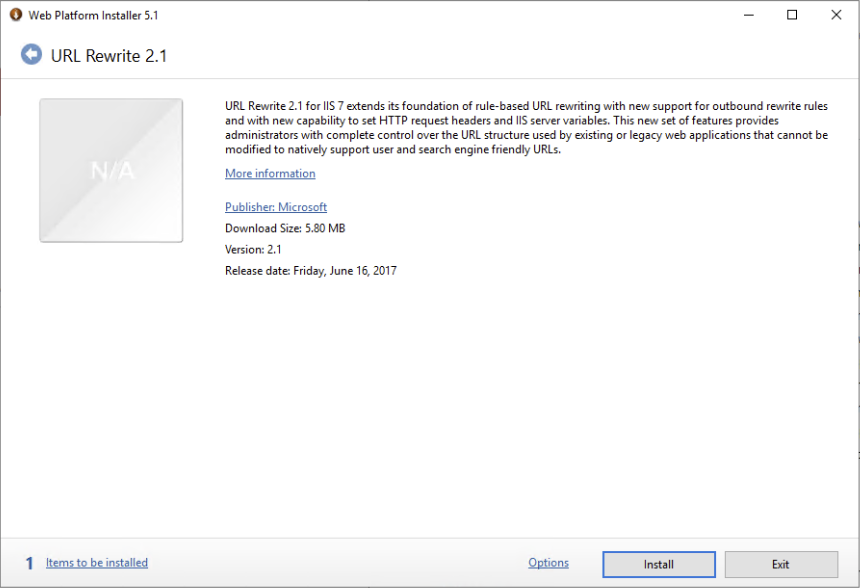 Windows IIS URL Rewrite 2.1