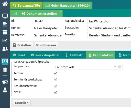 Fallprotokoll am Fall