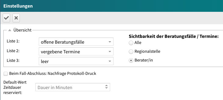 Settings-Panel