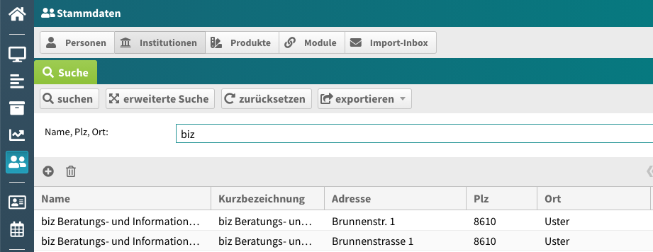 Institution-Liste