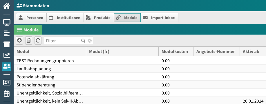Module-Liste